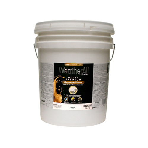 Masonry & Stucco Paint, Pastel Base Flat, 5-Gallons