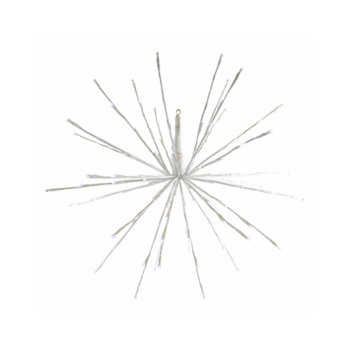 Wire LED Sphere, 20 Branches, 8 Functions, Radiant Blast Pure White, 24-In.