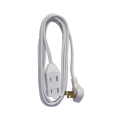 Master Electrician 09419ME Extension Cord, 16/2 SPT-2 Low Profile Polarized Slender Plug, White, 11-Ft.