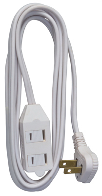 Master Electrician 09419ME Extension Cord, 16/2 SPT-2 Low Profile Polarized Slender Plug, White, 11-Ft.