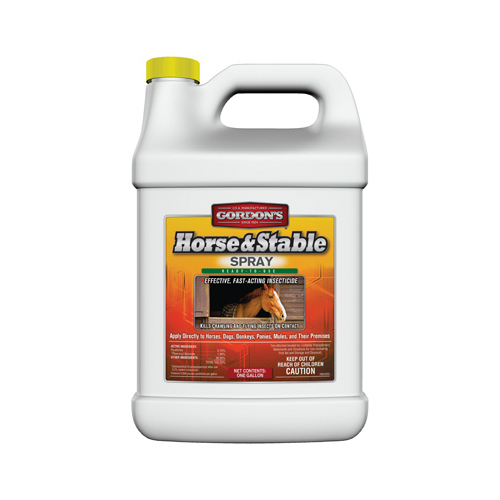 Horse and Stable Spray, Liquid, Yellow, Solvent, 1 gal