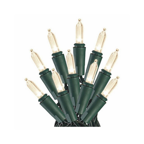 Staylit Mini 100-Light Set, Warm White LED, Green Wire