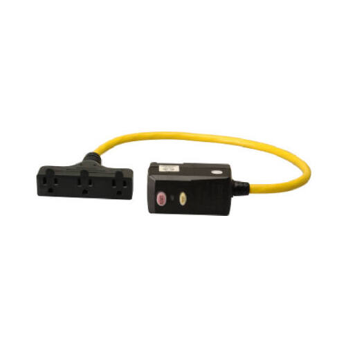 Ground Fault Circuit Interrupter Extension Cord, 12/3 SJEOW, 2-Ft.