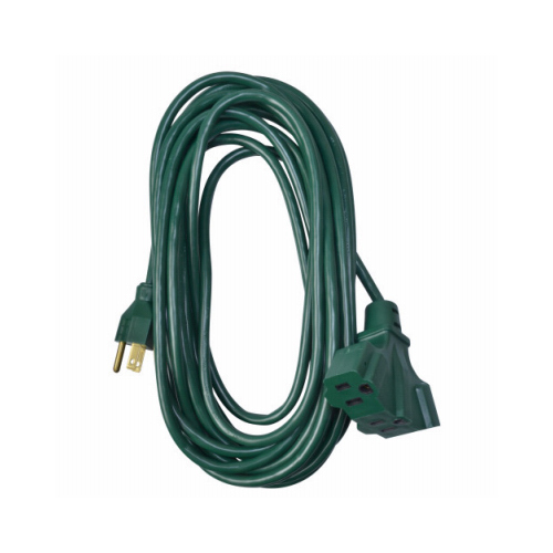 Power Block Outdoor Extension Cord, Green, 16/3, 25-Ft.