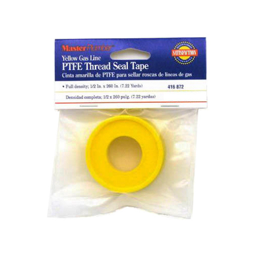 Yellow Gas Line Pipe Thread Seal Tape, 1/2 x 260-In.