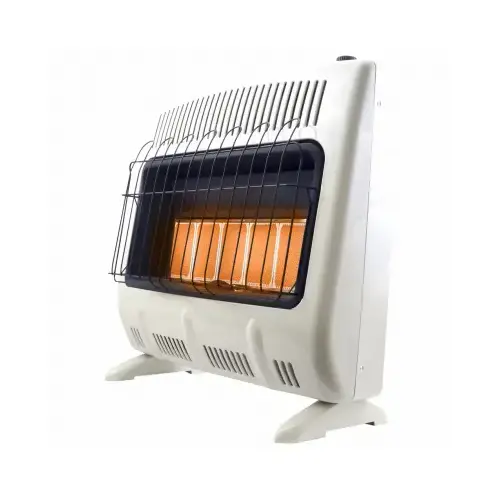 Vent-Free Radiant Dual Fuel Heater, 31 in W, 28.37 in H, 30,000 Btu/hr Heating, White