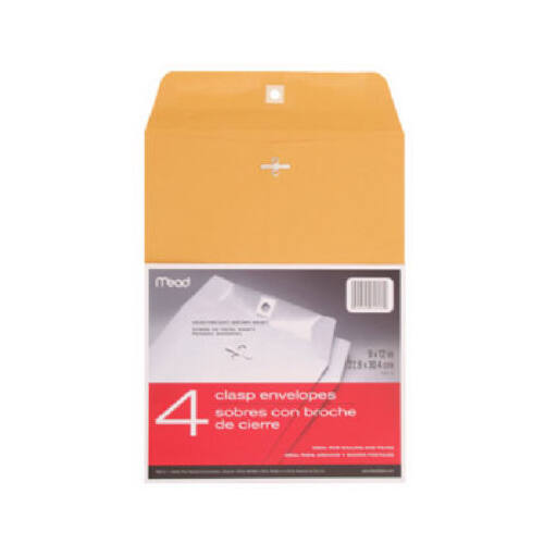 ACCO/MEAD 76012 Heavyweight Clasp Envelopes, 9 x 12-In., 4-Ct  pack of 4