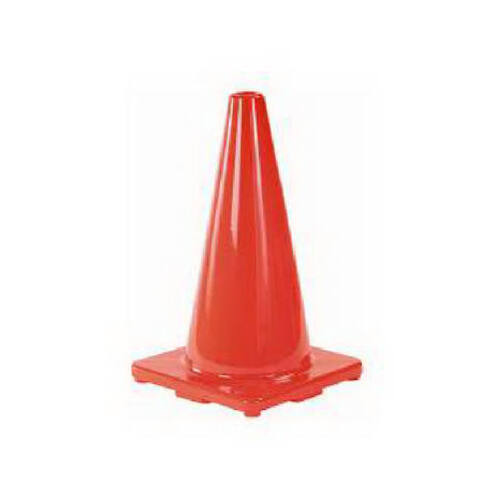Safety Cone, 18 in H Cone, Bright Orange Cone
