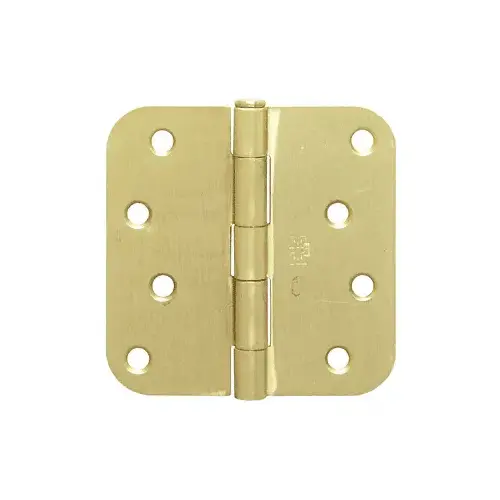Dull Brass 4" x 4" Residential Hinge 5/8" Radius Pair