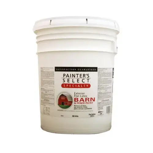 Speciality Barn & Fence Paint, Latex, Flat, White, 5-Gallons