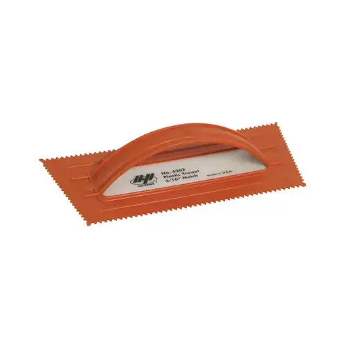 Tile Trowel, Notched, Plastic, 3/16 x 3/16-In. Orange