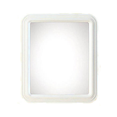Framed Mirror, White, Rectangle, 12 x 14-In.