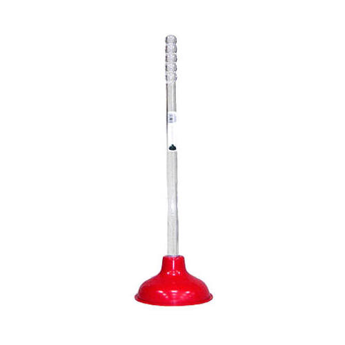 Toilet Plunger, Red With Clear Handle