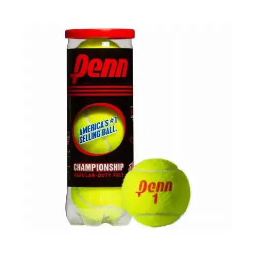 HEAD PENN RACQUET SPORTS 521101 Championship Tennis Balls, Regular-Duty - pack of 3