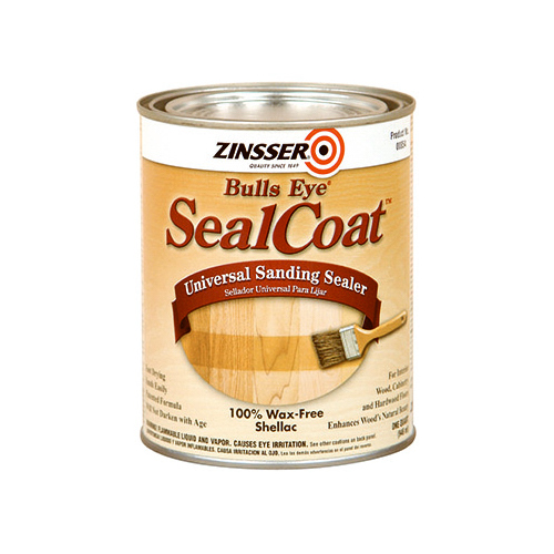 Zinsser 00851 Bulls Eye SealCoat Sanding Sealer, Amber, Liquid, 1 gal, Canister