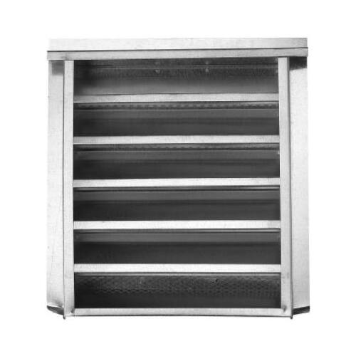 12 x 18-In. Galvanized Steel Gable Louver Vent, Stucco Flange Gray