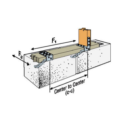 Simpson StrongTie MASBZ Mudsill Anchor, 16 Gauge, ZMAX Coated