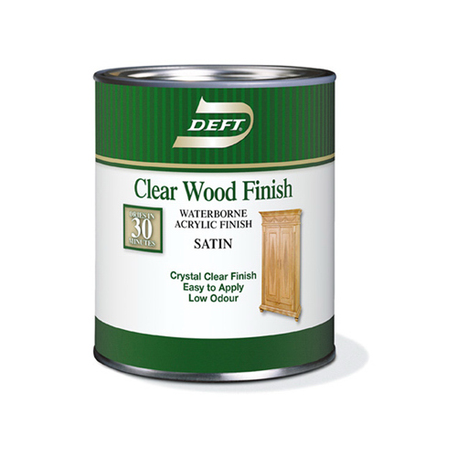 Waterborne Water-Based Wood Finish, Clear Satin, Qt.