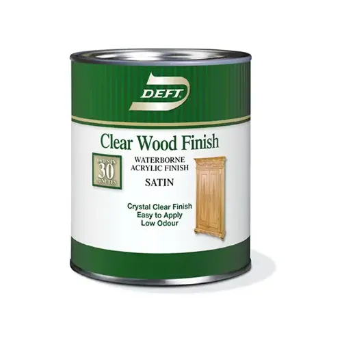 Waterborne Water-Based Wood Finish, Clear Satin, Qt.