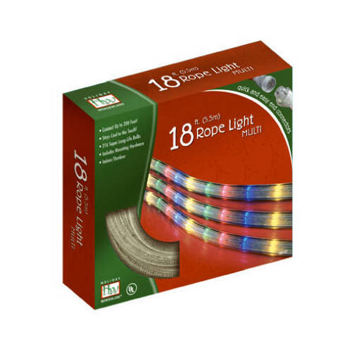 Christmas Rope Light Set, Multi-Color, 18-Ft.