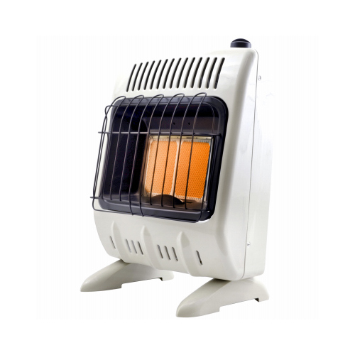 Vent-Free Radiant Dual Fuel Heater, 18-1/4 in W, 23 in H, 10,000 Btu/hr Heating, White