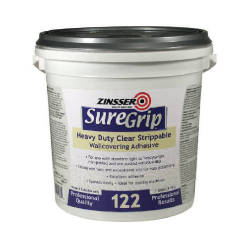 Suregrip 02881 SureGrip 122 Heavy-Duty Wallcovering Adhesive, Strippable, Clear, Gallon