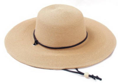 PRINCIPLE PLASTICS 442LB01 Wide Brim Braided Hat - Light Brown