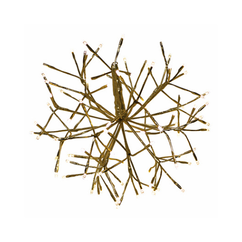 Holiday Bright Lights LED-16SHS-GWWTW LED Shimmering Sphere, Gold Wire Branches, Warm White Twinkling Bulbs, 16-In.