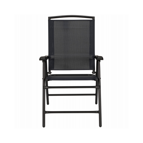 Sunny Isles Steel Folding Chair, Sling Fabric, Navy