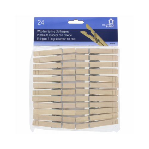 FAUCET QUEENS INC FQ44003 Wood Clothespins, Spring Close  pack of 24