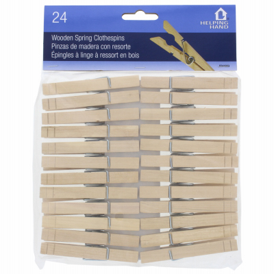 FAUCET QUEENS INC FQ44003 Wood Clothespins, Spring Close  pack of 24