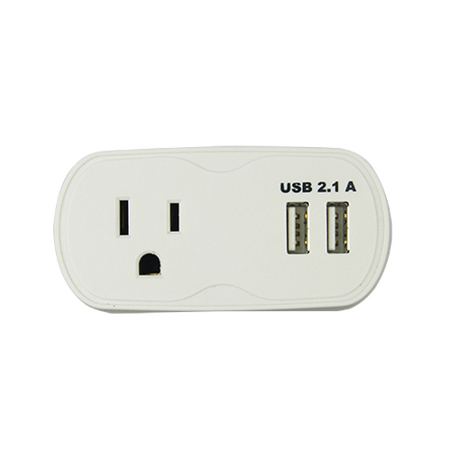 Outlet Surge Protection Tap, 1-Outlet, White