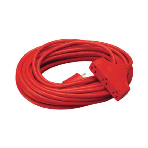 Extension Cord, 14/3 SJTW Red Outdoor, 50-Ft.