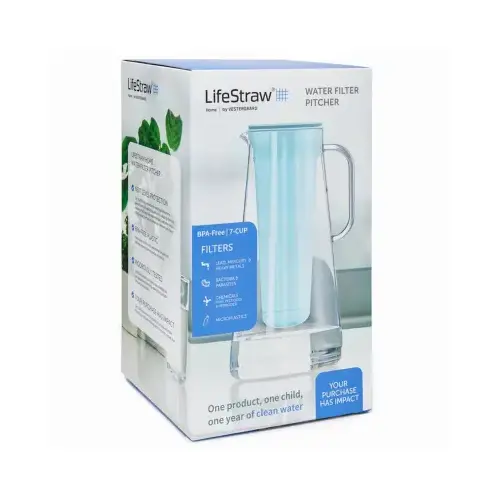 VESTERGAARD FRANDSEN INC. LSH7PLWH01 Water Filter Pitcher, BPA-Free Plastic, 7 Cups
