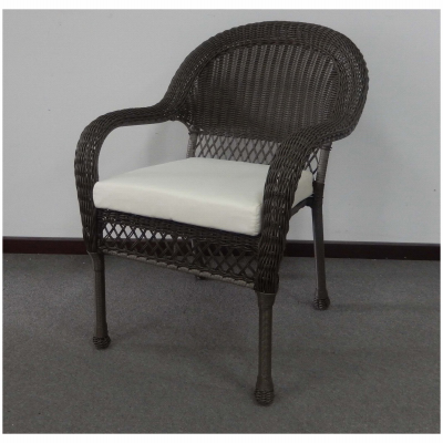 IMPERIAL POWER CO LTD IP-1911S01C Monaco Cushioned Wicker Chair, Steel Frame, Gray Wicker, Blue Cushion