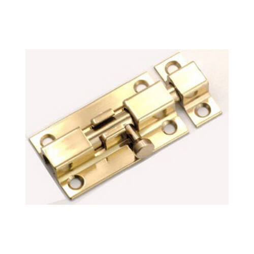 Door Barrel Bolt, Brass, 3-In.