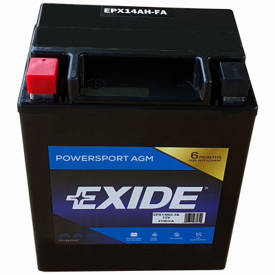 BATTERY SYSTEMS EPX14AH-FA 12-Volt Powersport Motorcycle Battery, 12 AH Capacity