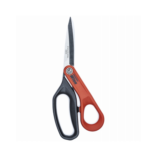 W812S Household Scissor, 8-1/2 in OAL, 3-1/2 in L Cut, Stainless Steel Blade, Gray/Red Handle