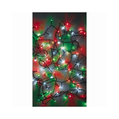 Twinkle Compact LED Starry Lights, 100 Red/White/Green LED Bulbs, 17-1/2-Ft. Total Length