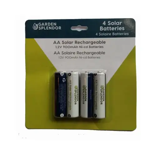 Solar Light Rechargeable Batteries, AA pack of 4