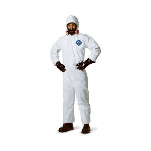 Zip-Front Coverall, Hooded, White, XXXL  pack of 25