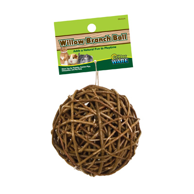 WARE MANUFACTURING INC 03153 Willow Branch Ball, All Natural Chew, Small Pets, 4-In.