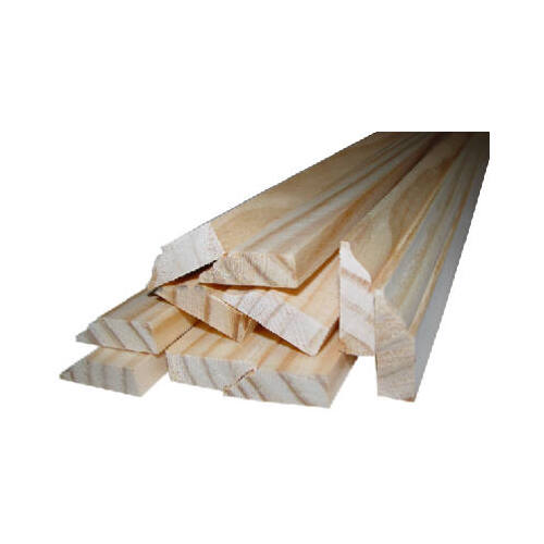 Solid Pine Moulding, Colonial Stop, 7/16 x 1-3/8-In. x 7-Ft. - pack of 6