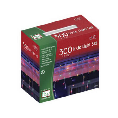 Christmas Icicle Lights Set, Multi-Color, 300-Ct.