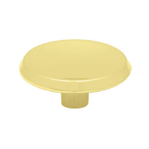 Cabinet Knob, Concave, Brass-Plated, 1.5-In. Round