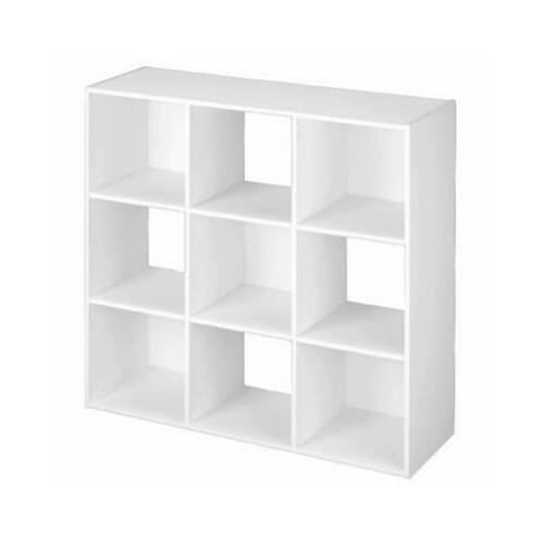 9-Cube Cubeicals Stackable Storage Organizer, White, 35-7/8 x 35-7/8 x 11-5/8-In.