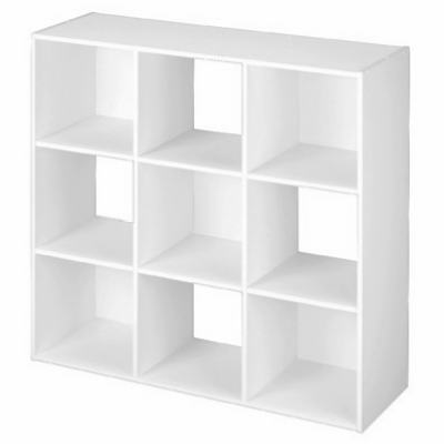 ClosetMaid 42100 9-Cube Cubeicals Stackable Storage Organizer, White, 35-7/8 x 35-7/8 x 11-5/8-In.