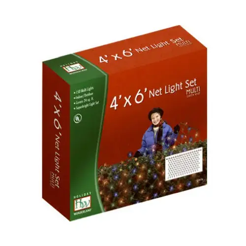 Christmas Net Light Set, Multi-Color, 150-Ct. 4 x 6-Ft.