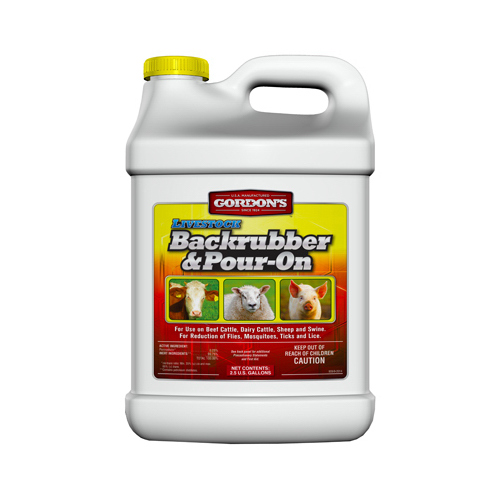 Gordon's 9391122 Backrubber and Pour-On Insecticide, Liquid, Light Yellow, Petrol, 2.5 gal