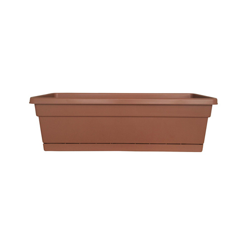 Southern Patio WB2412LT Window Box Planter With Tray, Light Terra Cotta Plastic, 24-In.